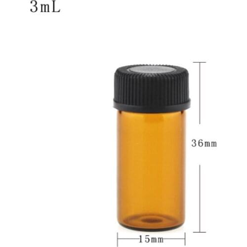 3000pcs/lot Fast shipping 3ml 5ml Amber Transparent Essential Oil Bottles Mini Glass Sample Vials bottle Container