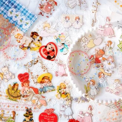 45pcs Ode To Joy PET Hand Account Stickers Aesthetic Girlish Alice Bullet Journaling Accessories DIY Deco Waterproof Stickers