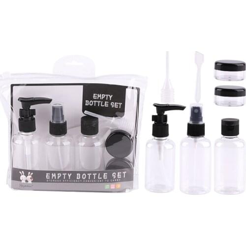 7PCS/Set Cosmetic Refillable Bottles Fine Mist Spray Bottle Plastic Sprayer Bottle Travel Perfume Transparent Bottles Container