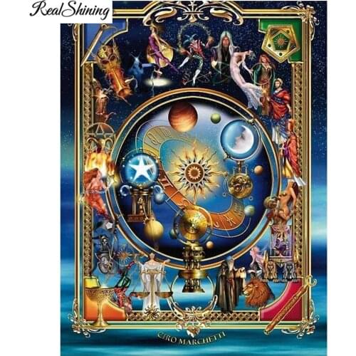 5d diy 12 Zodiac Constellation Landscape diamond painting full square round diamond embroidery Diamond Mosaic Wall decor F11