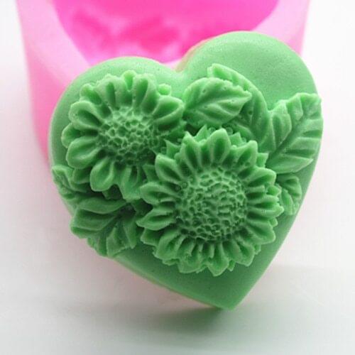 C379 Sunflower love silicone mold soap mold silicone soap soap mould silicone mold