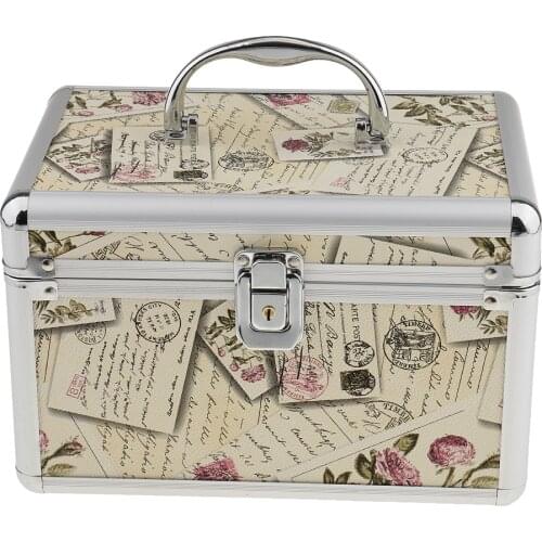 Portable Aluminum Makeup Case Salon Eyelash Extension Tools Storage Nail Art Cosmetics Jewelry Organizer Lock Box