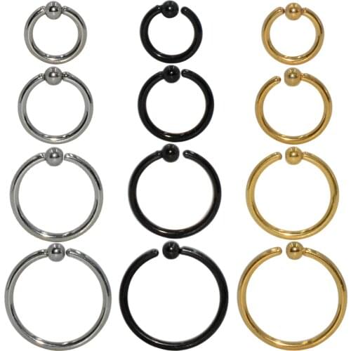 CHUANCI 2 PC/Lot Surgical Steel Captive Bead Ring Ear Hoop Nose Ring Loop Ear Tragus Cartilalge Piercing Ring Earring Jewelry