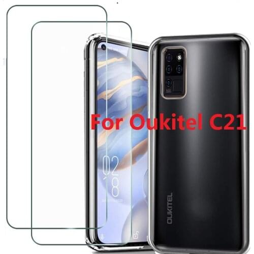 For Oukitel C21 Glass Screen Protective Tempered Glass ON Oukitel C21 6.4" Protector Cover Film Case