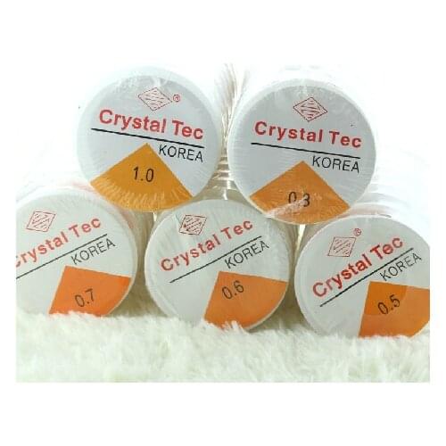 0.5/0.6/0.7/0.8/1mm 2 PCS Clear Strong Stretchy Crystal Elastic Wire Cord DIY Beaded Handmade Rope Jewelry Accessories CD-06