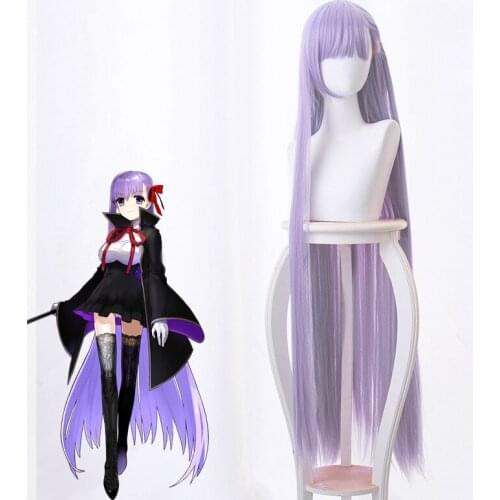 FGO / Fate Kirishima BB light blue purple horse style pony tail long straight hair cosplay wig
