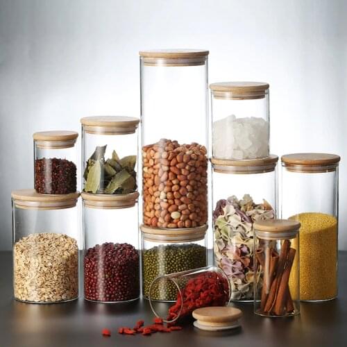 High borosilicate glass sealed jar straight tea jar dry fruit snack storage bottle candy storage jar
