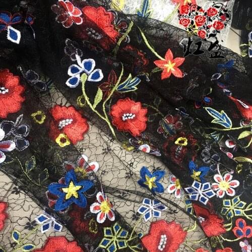 GLace 1Y/lot Transparent soft lace embroidered mesh sewing fabric for clothing womens dress accessories TX1359