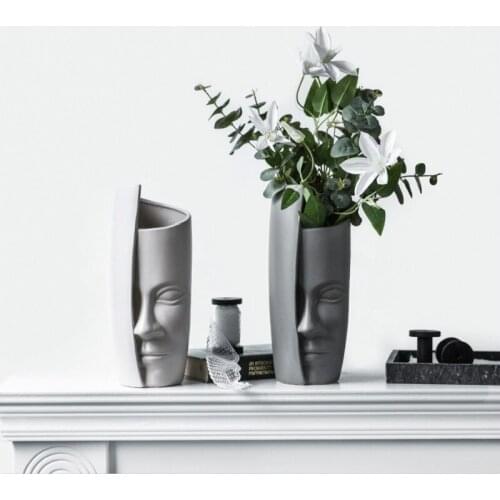 Art Vase Creative Design Face Decoration Vase Home Abstract Decorative Wine Cabinet Vase