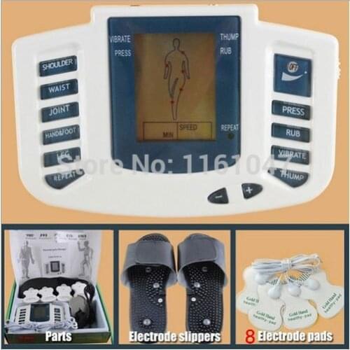 JR-309 Hot new Electrical Stimulator Full Body Relax Muscle Therapy Massager,Pulse tens Acupuncture with therapy slipper+ 8 pads