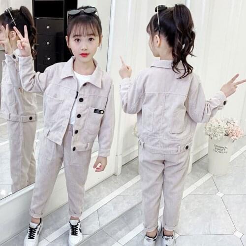 Girls Sets New Spring Autumn Full Sleeve Outerwear+Trousers 2PCS Kids Girl Suit Fashion 3T 4 5 6 8 10 12 Years Children Clothes
