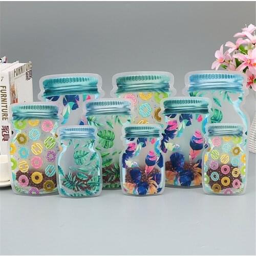 Reusable Jar Bottles Bags Nuts Candy Cookies Bag Waterproof Seal Fresh Food Storage Bag Snacks Sandwich Zip Lock Bags