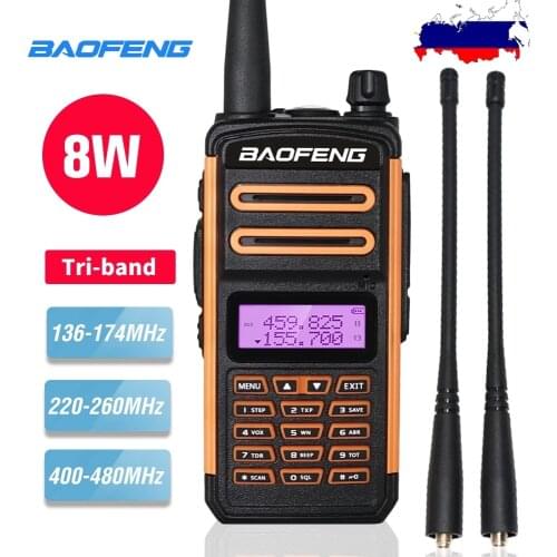 NEW Tri-Band Two Way Radio Baofeng UV-H9 Walkie Talkie 8W High Power Handheld hf Transceiver UV5R UV82 UV-9R plus Update Version