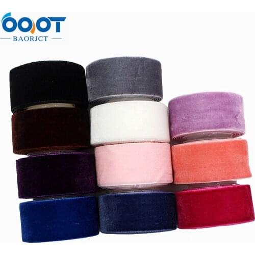 1''5yards Solid Color Velvet Printed Grosgrain Ribbons,Bow Cap Accessories And Decorations,L-20612-554