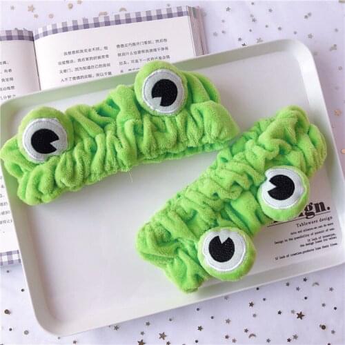 Funny Frog Makeup Headband Wide-brimmed Elastic Hairbands Cute Girls Hair Bands Women Hair Accessories Girls Hairband