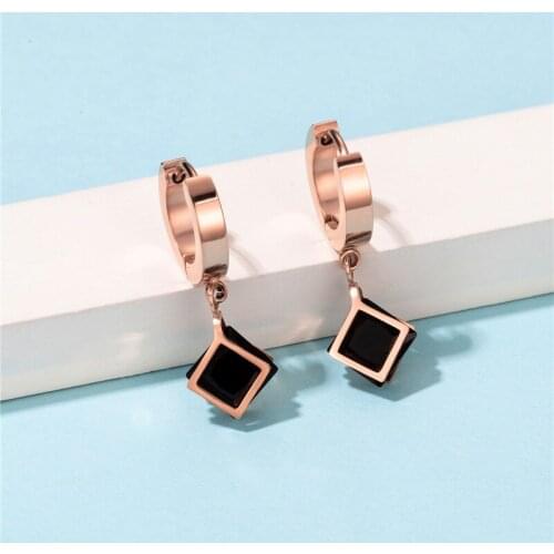 Europe And The United States Simple Fashion Titanium Steel Ear Buckle Earrings For Women Versatile Jewelry