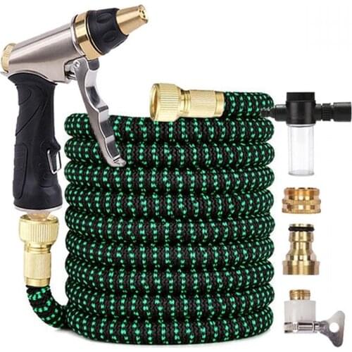 High Quality Metal Water Gun With Retractable Hose Set High Pressure Car Wash Expandable Garden Watering Hose Irrigation Tools