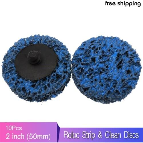 10PCS 2" 50mm Quick Change Roloc Easy Strip & Clean Discs Blue for Paint Rust Removal Auto Surface Prep