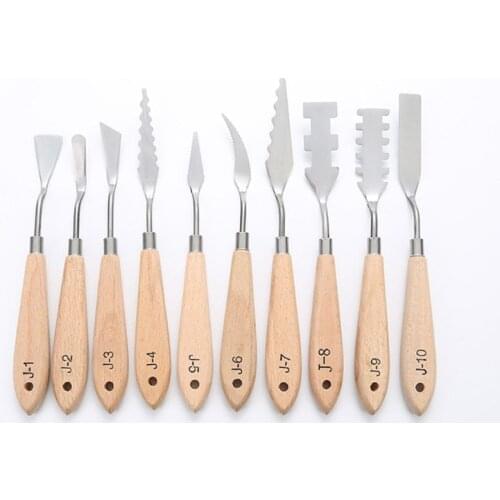 10pcs Stainless Steel Palette Scraper Set Paint Palette Knives Blade for Artist Oil Acrylic Painting Tools Art Supplies C26