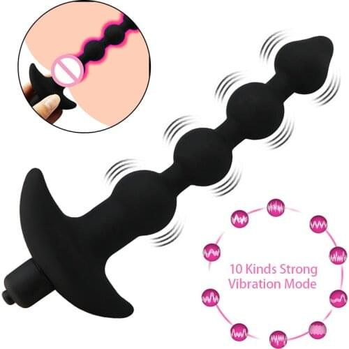 10 Speed Anal Beads Anal Vibrator Butt Plug Clitoris Stimulator Female Masturbation Male Prostate Massager Sex Toys for Adult