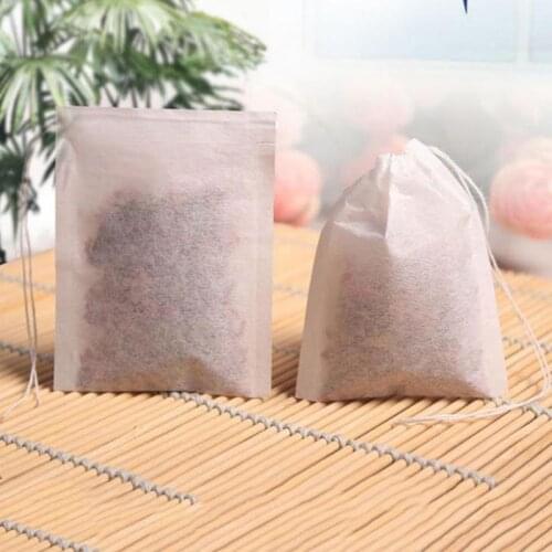 100Pcs/Lot Tea Bags Filter Paper Bags Empty Drawstring Teabags For Herb Tea