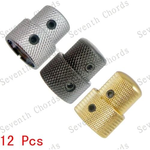 12 Pcs Metal Knurled Barrel Dual Concentric Control Tunning Knobs Tone volume Knobs For Electric Bass Guitar - 3Color for choose