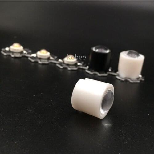 20pcs 100pcs Black White 10 Degree LED LENS Focus Reflector Collimator 14.5mm For 1W 3W 5W High Power Star LED Light