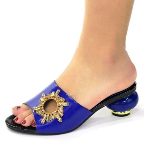 2021 New Products Italian Womens Shoes African Party Pumps Ladies Single Shoes Rhinestone Decoration Rhinestone