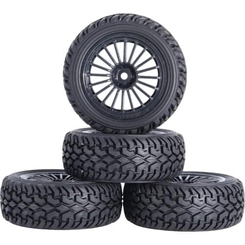4PCS 1:10 Rally RC Car 75mm Tires Off-road Tyre Hex 12mm For 1/10 HPI HSP Kyosho RC4WD Traxxas TRX4 TRX-4 Tamiya On Road Car