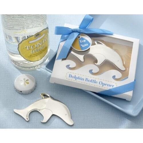 50pcs/lot whlesale Beach Theme Party Souvenir Adorable Dolphin Bottle Opener Wedding Favors and Gifts