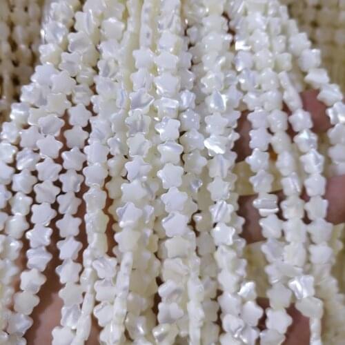 62Pcs/lot 6/8MM Flower Natural Shell Pearl Beads Flower Beads For Charm Jewelry Making DIY Earrings Necklace Pendant Accessories