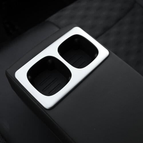 ABS Chrome Car Interior Rear Water Cup Holder Frame Cover Trim For Nissan Qashqai J11 2014 2015 2016 2017 2018 2019 Accessories