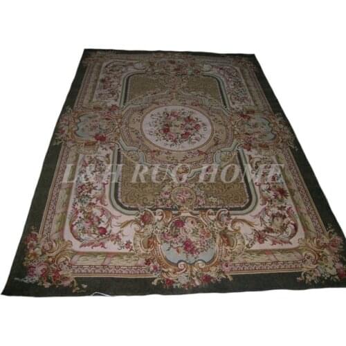 Free shipping 10'x14'Aubusson Design Savonnerie carpet hand knotted woo European renaissance Carpet for home decoration