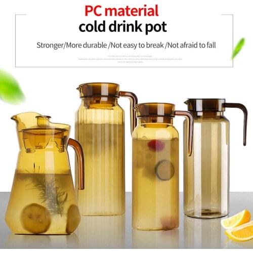 Large Capacity Acrylic Fruit Juice Brown Pot Bar Party Wine Beer Bottle Beverage Cold Water Kettles Anti-Fall Water Pitcher Jug