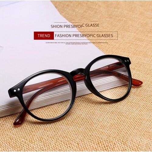 CLARA VIDA 2paires!!! Retro Round Ultralight Frame for Women Men Unisex Spring Legs Reading Glasses +1.0 +1.5 +2.0 To +4.0