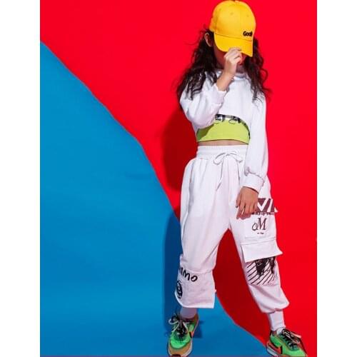 Girls Stage Show Jazz Dance Hip Hop 3 Pieces Sets Kids Streetwear Clothes Children Sports Tracksuits Short Coat Tank Pant