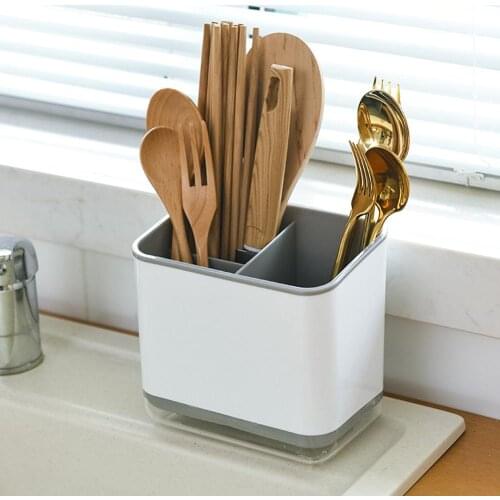 Kitchen Drain Chopsticks Cage Multi-function Desktop Partition Rack Hollow Cutlery Drainer Spoon Fork Knife Shelf Holder Organiz