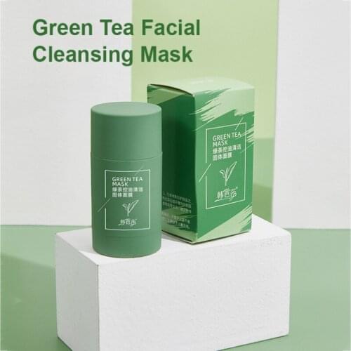 Green Tea Mask Anti-Acne Oil Control Clearing Mask Moisturizing Remove Blackhead Refine Pores Spin Mud Mask Stick Cosmetic TSLM1