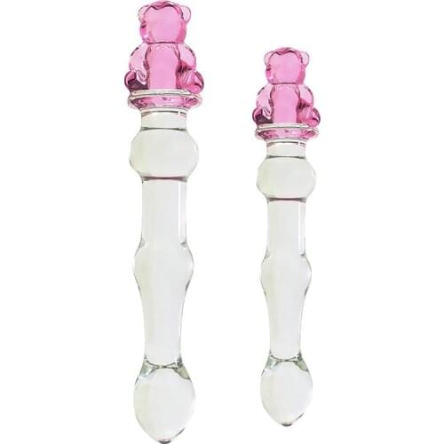 MaryXiong Backcourt Pull Beads G Point Chrysanthemum Orgasm Massage Stick Crystal Glass Simulation Penis Tool Butt Plugs