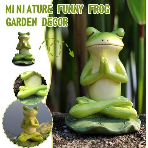 Meditating Frog Statue Resin Sculptures Garden Decor Creative Gift Buddha Frog Sculpture For Outdoor Garden Statues #G3