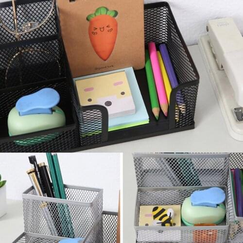 Metal Desktop Pen Holder Office Storage Box Pencil Desk Mesh Organizer xqmg Office Furniture Pen Pencils Stationery