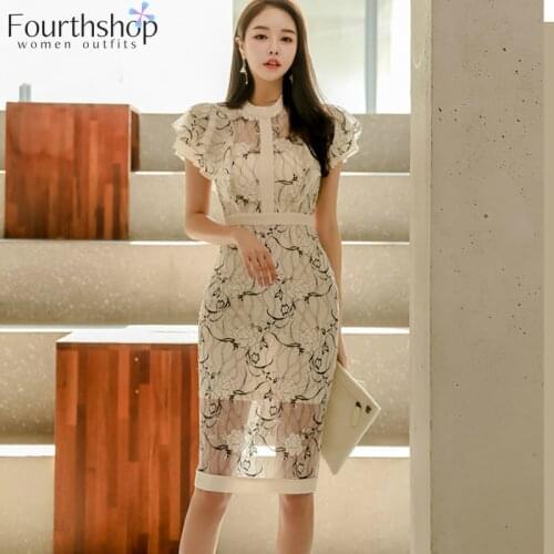 Fashion Bodycon Bandage Dress Women 2 Layer Lace Mesh Butterfly Sleeve Evening Party Dresses Casual Female Vestidos 2019 Summer