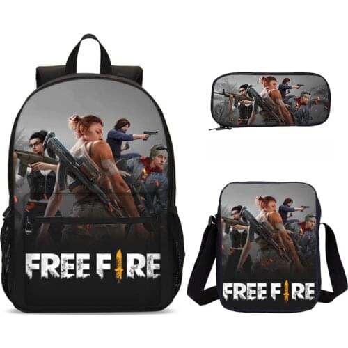 Fashion School Bags Set 3Pcs Game Free Fire 2020 Printing School Backpack For Boys Teenagers Schoolbag Children Mochila Book Bag