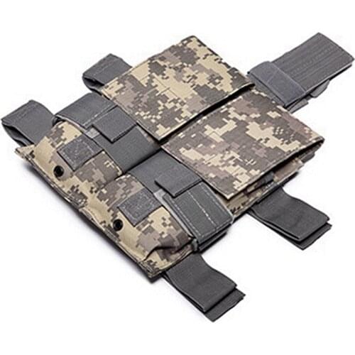 Molle Airsoft Tactical Drop Leg Double Magazine Pouch for M4 5.56 Military Army Paintball Hunting AK AR Gun Pistol Mag Holder