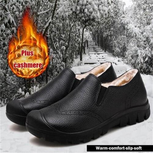 2020 New Men Shoes Original Quality Genuine Leather Footwear Round Toe Non-slip Casual Shoes Male Warm Velvet Driving Loafers