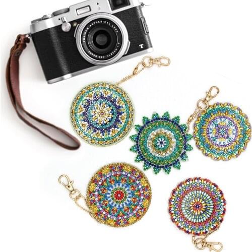 4/5pcs DIY Diamond Painting Keychain Mandala Pendant Full Drill Special Shaped Diamond Embroidery Cross Stitch Women Bag Decor