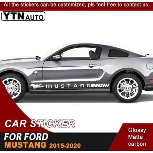 Side Body Car Decals Horse Stripe Racing Graphic Vinyl Fit For Ford Mustang 2015 2016 2017 2018 2019 2020 Car Sticker Customized