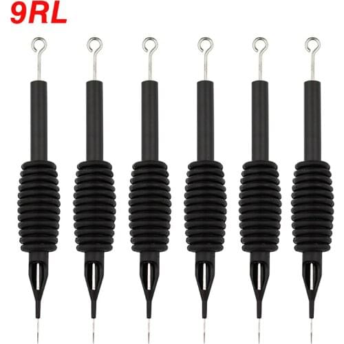 OPHIR 6PCS/Lot Sterile Disposable 9RL Tattoo Nozzle Needle Tips and Tube 3/4 Grip _TA110(9RL)-6x
