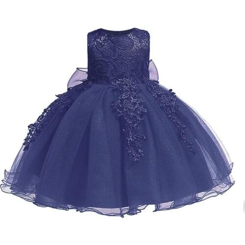 Baby Girls Birthday Dress Formal Wedding Party Flower Dress for Toddler Ruffles Lace Princess Prom Dresses for 3-24M