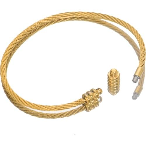 2pcs Stainless Steel Gold Adjustable Spiral Bracelet for Jewelry Making DIY Loops Connector Pendants Bracelets Material Findings